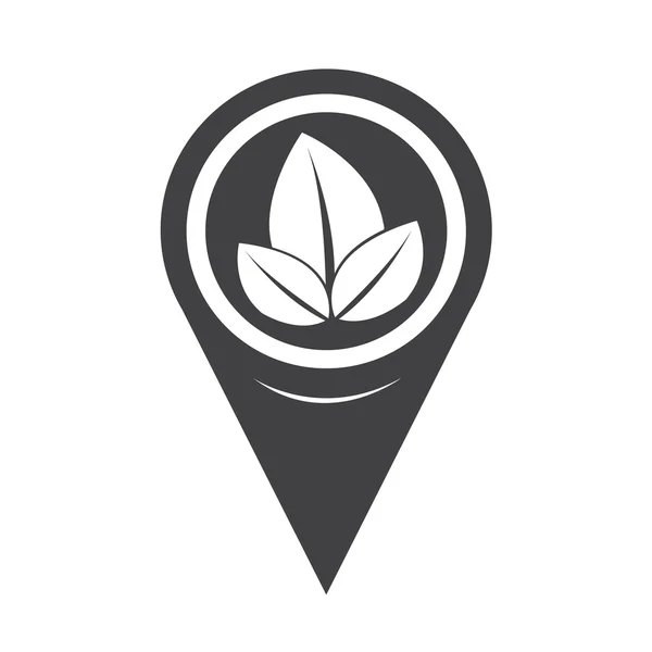 Mapa Pointer Leaf Icono — Archivo Imágenes Vectoriales