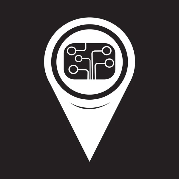 Map Pointer Circuit Board Icon — Stok Vektör