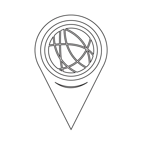 Map Pointer Global Social Network Icon — Stok Vektör