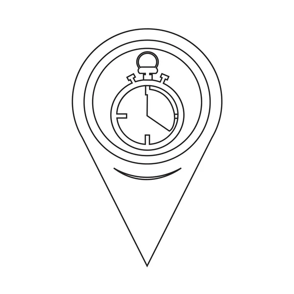 Map Pointer Stopwatch Icon — Stok Vektör