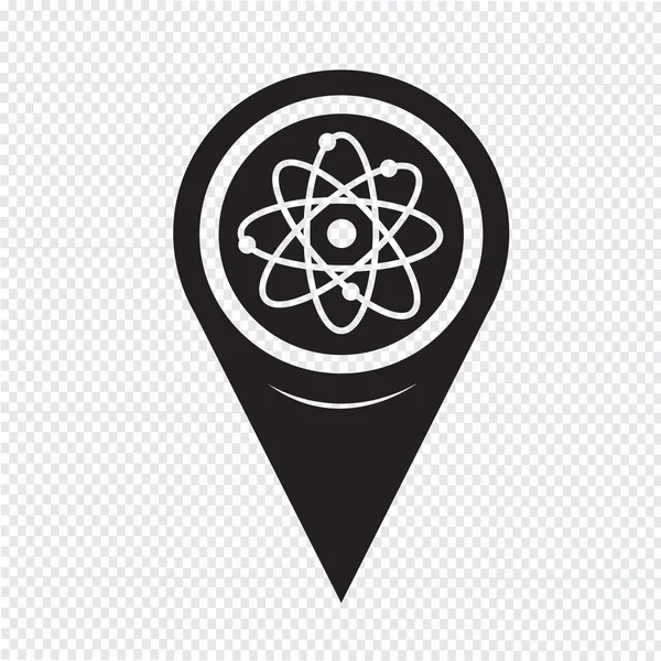 Map Pointer Atom Icon — Stok Vektör
