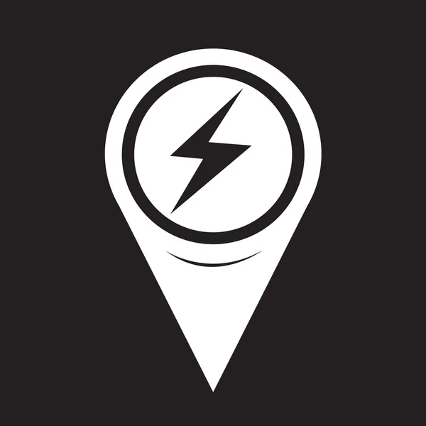 Map Pointer Lightning Icon — Stockový vektor