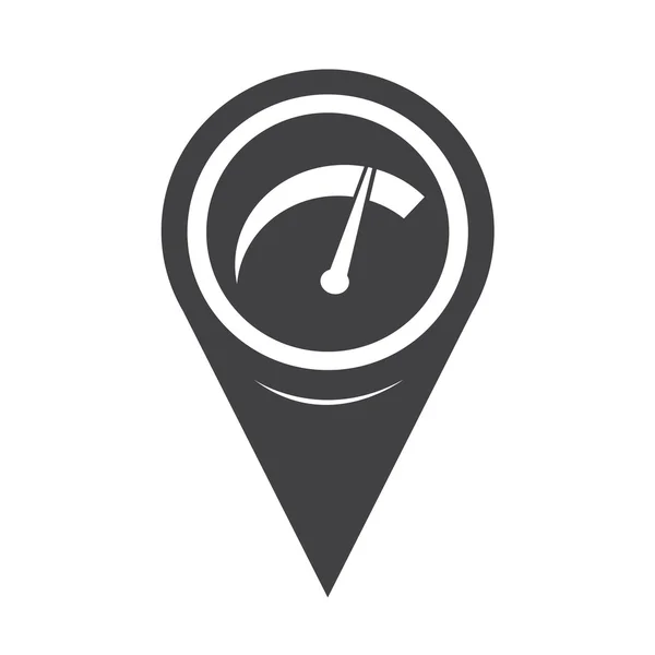 Mapa Pointer Car Meter Icono — Vector de stock