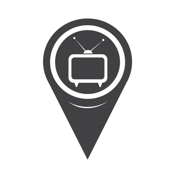 Map Pointer TV Icon — Stock Vector