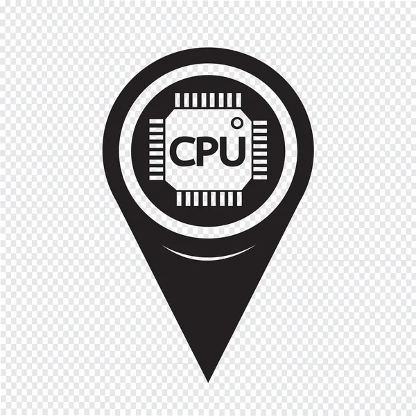 Mapa Pointer icono de la CPU — Archivo Imágenes Vectoriales