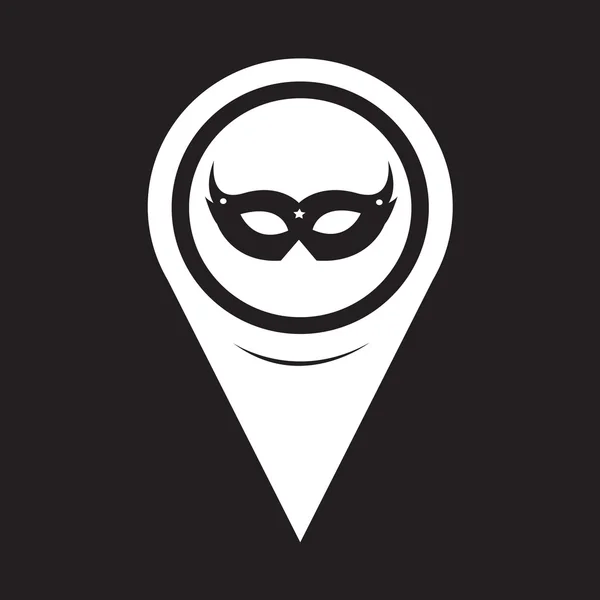 Map Pointer Carnival Mask Icon — Wektor stockowy