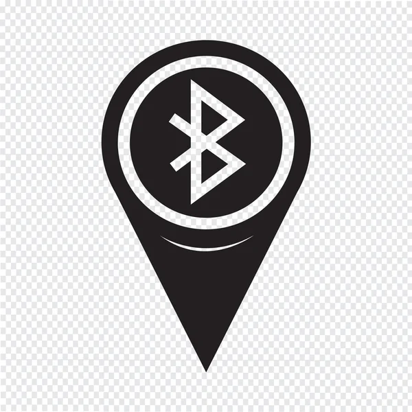 Mapa ícone ponteiro bluetooth — Vetor de Stock