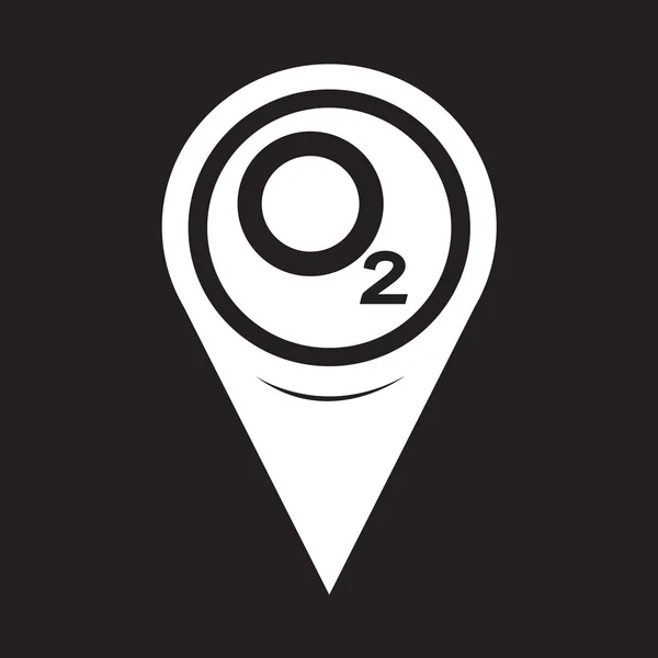 Map Pointer Oxygen O2 Icon — Stockový vektor