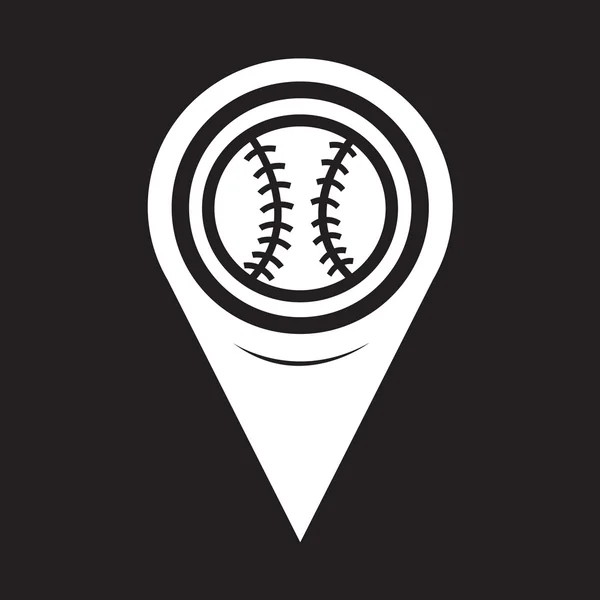 Map Pointer Baseball Icon — Stok Vektör