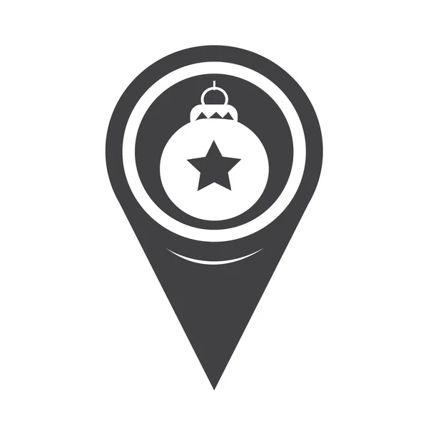 Map Pointer Christmas Ornament Ball Icon — Stockový vektor