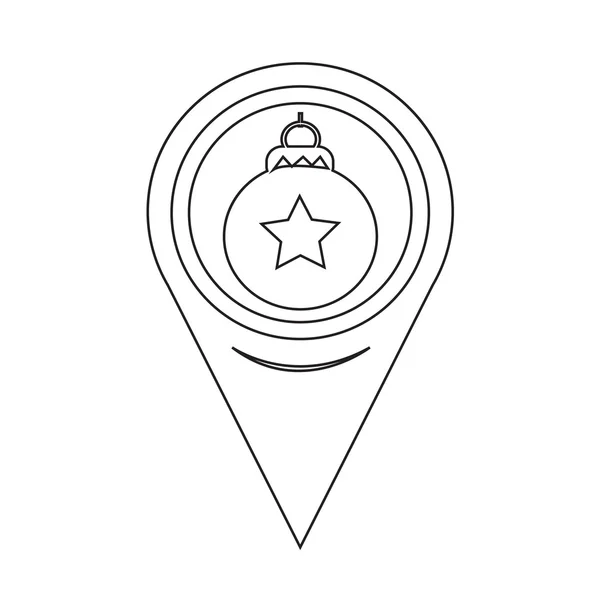 Map Pointer Christmas Ornament Ball Icon — Stockový vektor