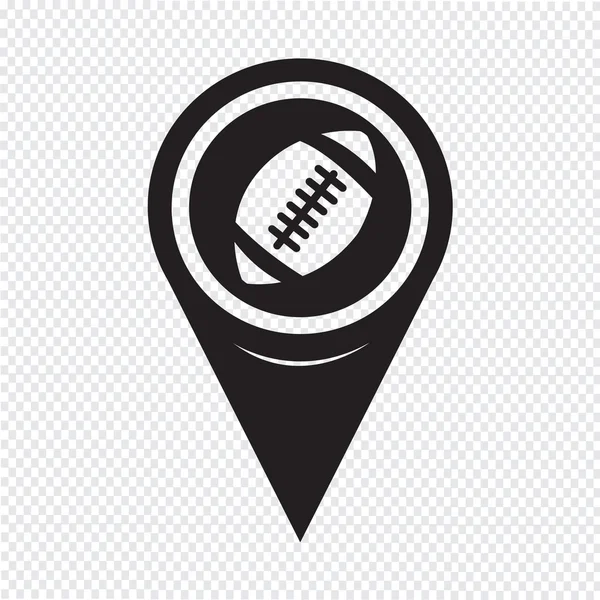 Mapa Pointer American Football Icon — Archivo Imágenes Vectoriales