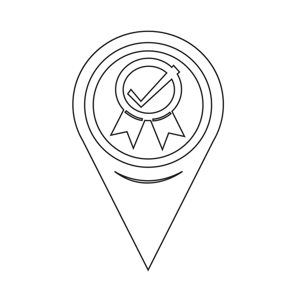 Map Pointer Certified Icon — Stock vektor