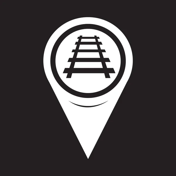 Map Pointer Railway Track Icon — Stockový vektor