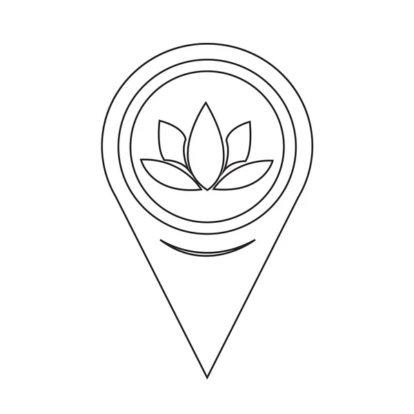 Carte géographique Pointeur Lotus Icon — Image vectorielle