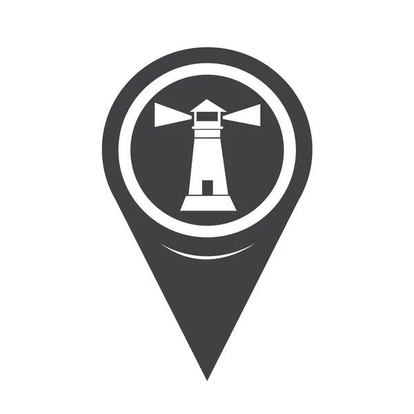 Map Pointer Lighthouse Icon — Stock Vector