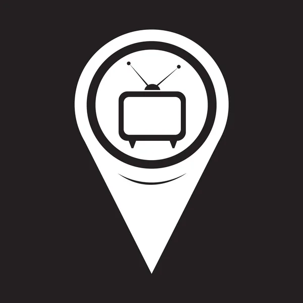Map Pointer TV Icon — Stock Vector