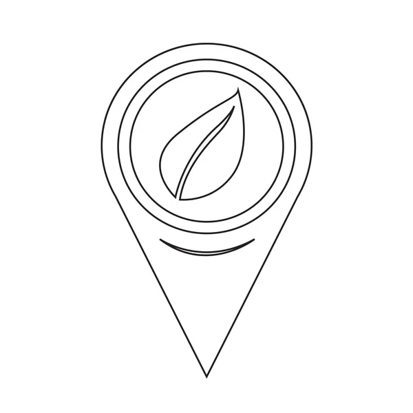 Map Pointer Leaf Icon — 图库矢量图片