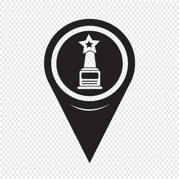 Map Pointer star award icon — Stockový vektor