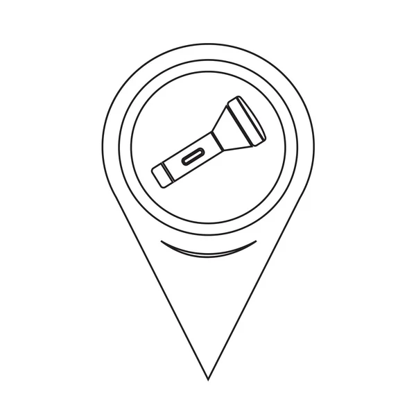 Map Pointer Flashlight Icon — Wektor stockowy