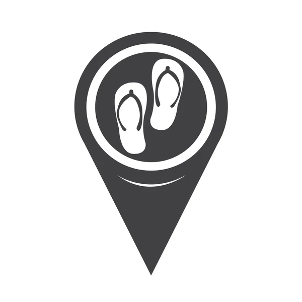 Map Pointer Pantoffeln Symbol — Stockvektor