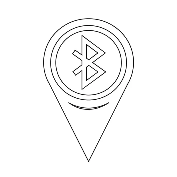 Carte géographique Pointeur Bluetooth Icon — Image vectorielle