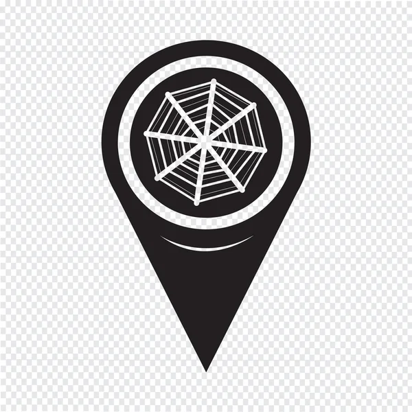 Map Pointer Web net icon — Stok Vektör