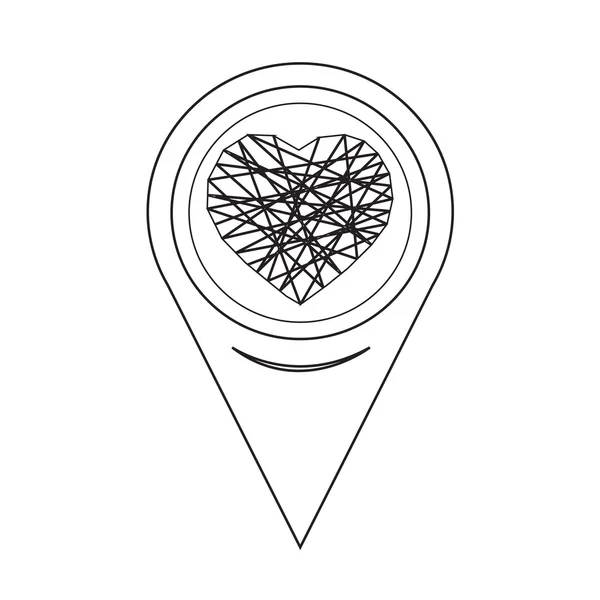Carte géographique Pointeur Heart Icon — Image vectorielle