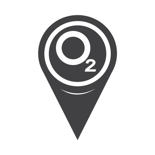 Map Pointer Oxygen O2 Icon — Stockvector