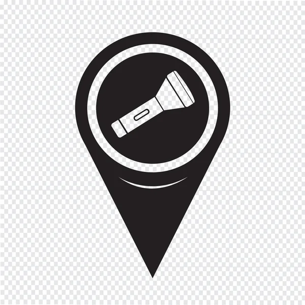 Map Pointer Flashlight Icon — Wektor stockowy