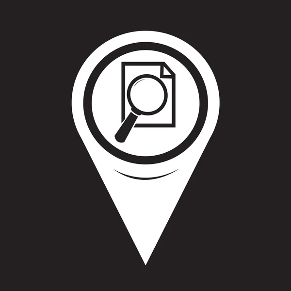 Map Pointer Document And Magnifying Glass Icon — ストックベクタ