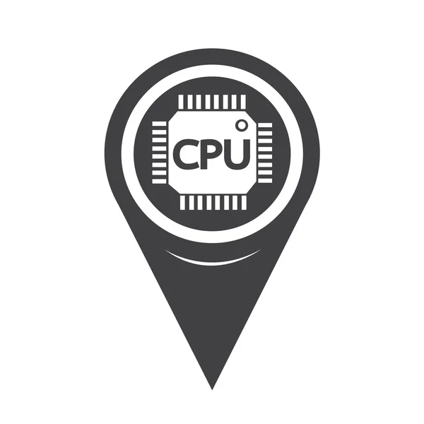 Map Pointer CPU icon — Stock Vector