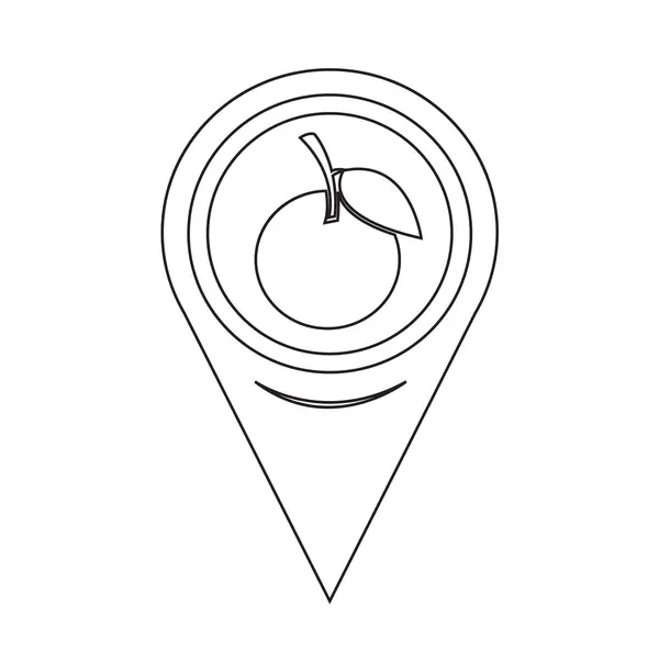 Map Pointer Orange Fruit Icon — Διανυσματικό Αρχείο