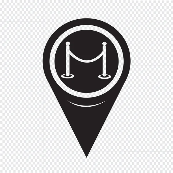 Map Pointer barricade icon — ストックベクタ