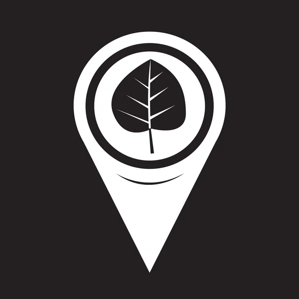 Map Pointer Leaf Icon — Stockvector