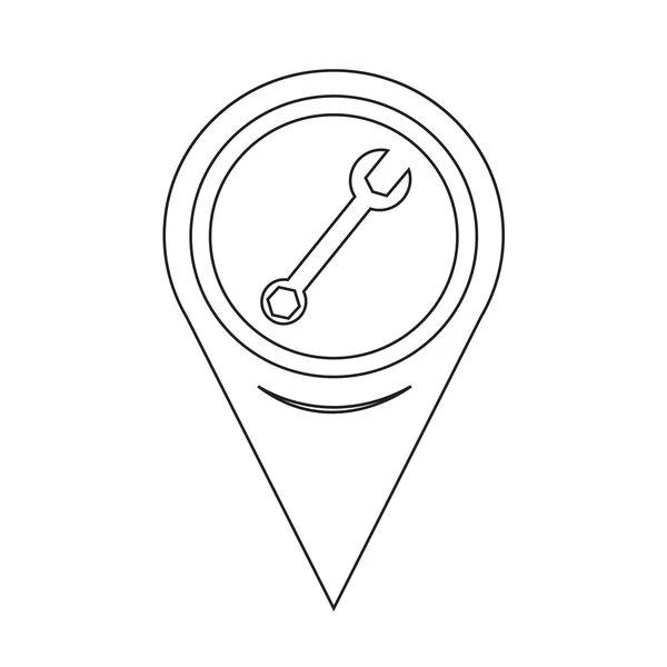 Map Pointer Wrench Icon — Stockový vektor