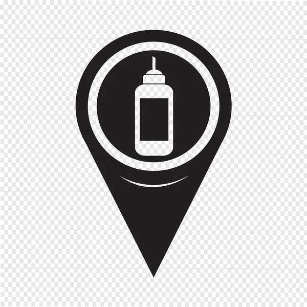 Map Pointer Ketchup Icon — ストックベクタ