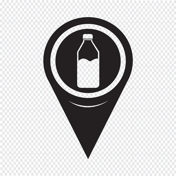 Carte géographique Icône de bouteille pointeur — Image vectorielle