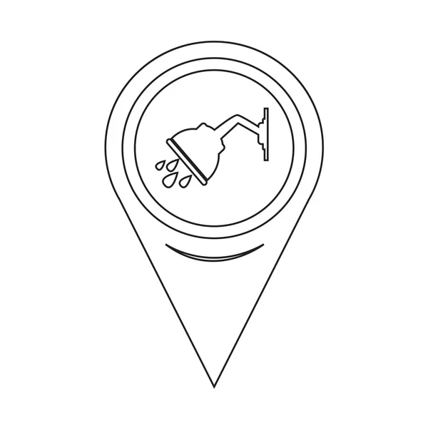 Map Pointer Shower Icon — Stockový vektor