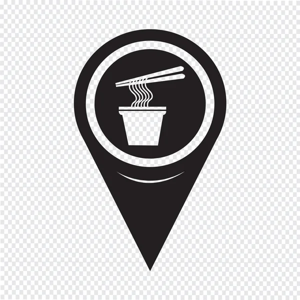 Carte géographique Pointer Noodles Icon — Image vectorielle