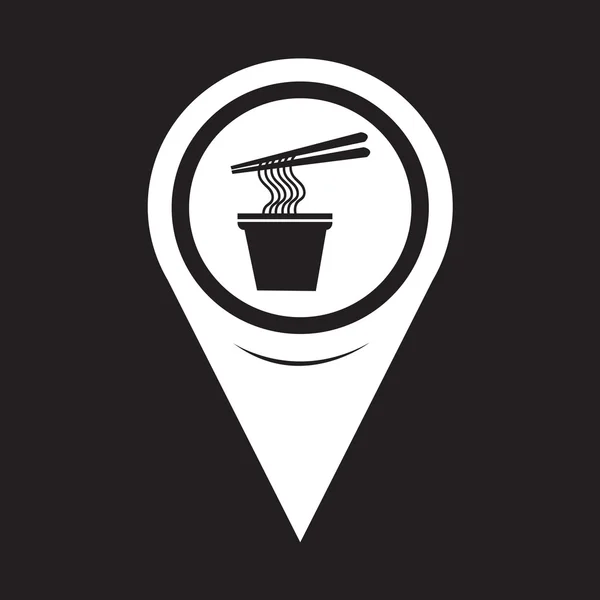 Map Pointer Noodles Icon — Stockový vektor