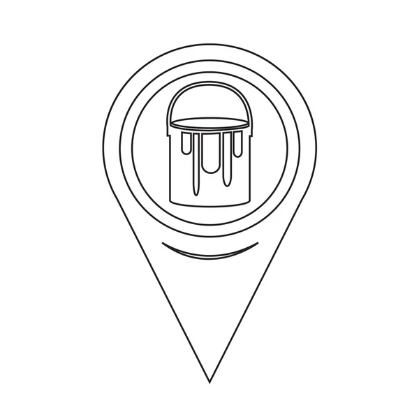 Map Pointer Paint Can Icon — ストックベクタ