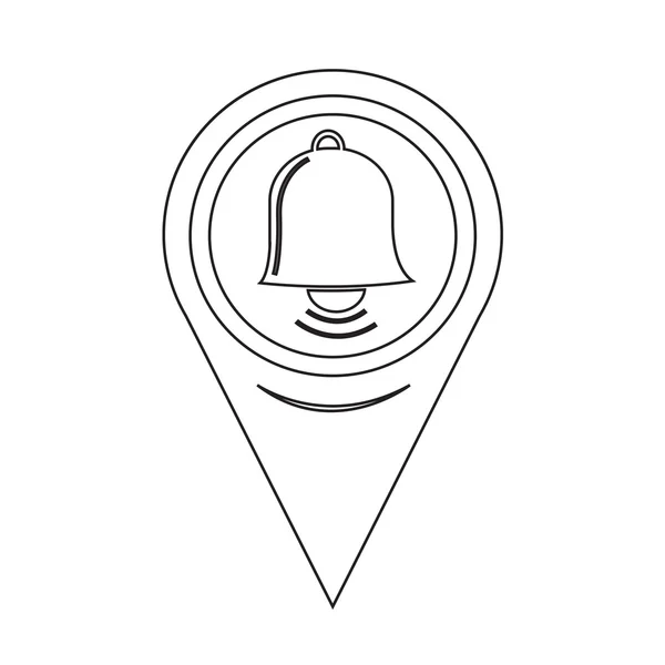 Mapa Pointer Bell Icono — Vector de stock