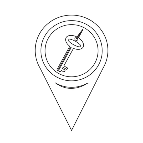 Icono de clave de puntero de mapa — Vector de stock