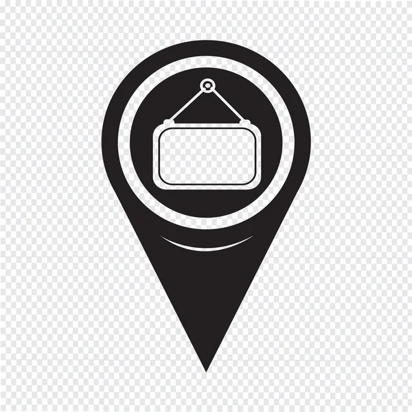 Mapa Pointer Etiqueta en blanco Icono — Vector de stock