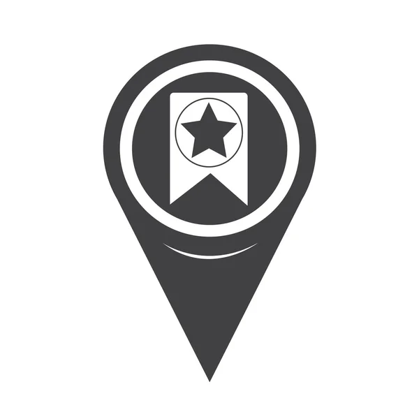 Map Pointer Web Bookmark Ribbon Icon — Stockový vektor