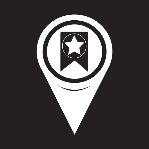 Map Pointer Web Bookmark Ribbon Icon — Stockový vektor