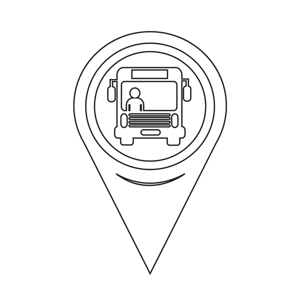 Carte géographique Pointer Bus Icon — Image vectorielle