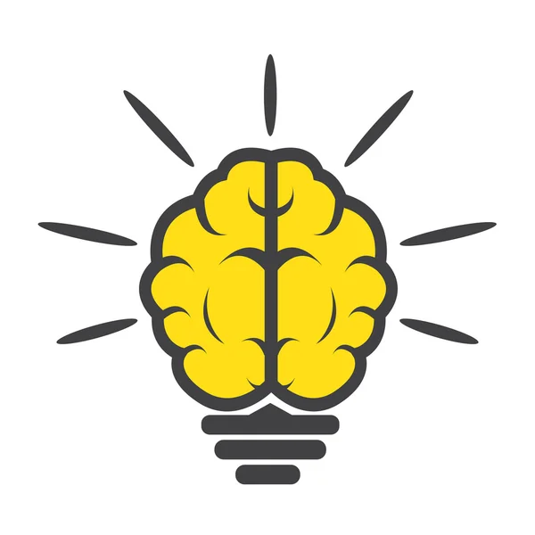 Ícone da lâmpada do cérebro —  Vetores de Stock