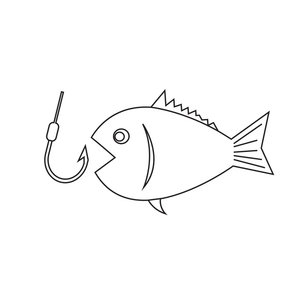 Icono de pesca — Vector de stock